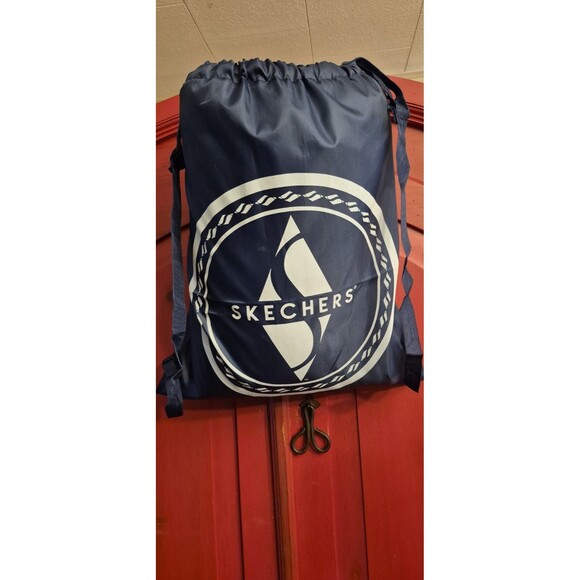 Skechers Polyester Drawstring Lightweight Bag Backpack Gym Bag Navy Blue - Picture 1 of 4